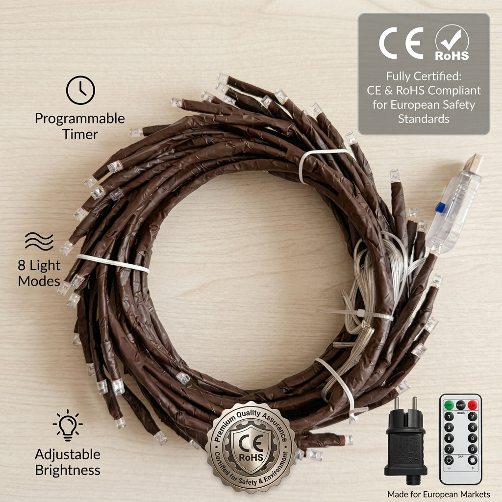LED Vine String Lights – USB & Plug-In | 8 Modes Remote Control | CE & RoHS Certified | OEM/ODM