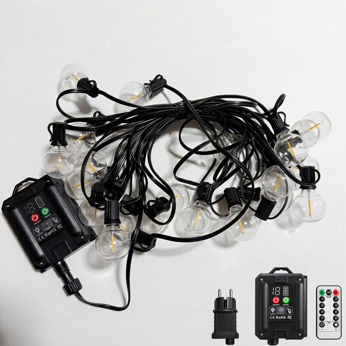 G40 Globe LED String Lights | Outdoor Waterproof Patio Lights with Remote