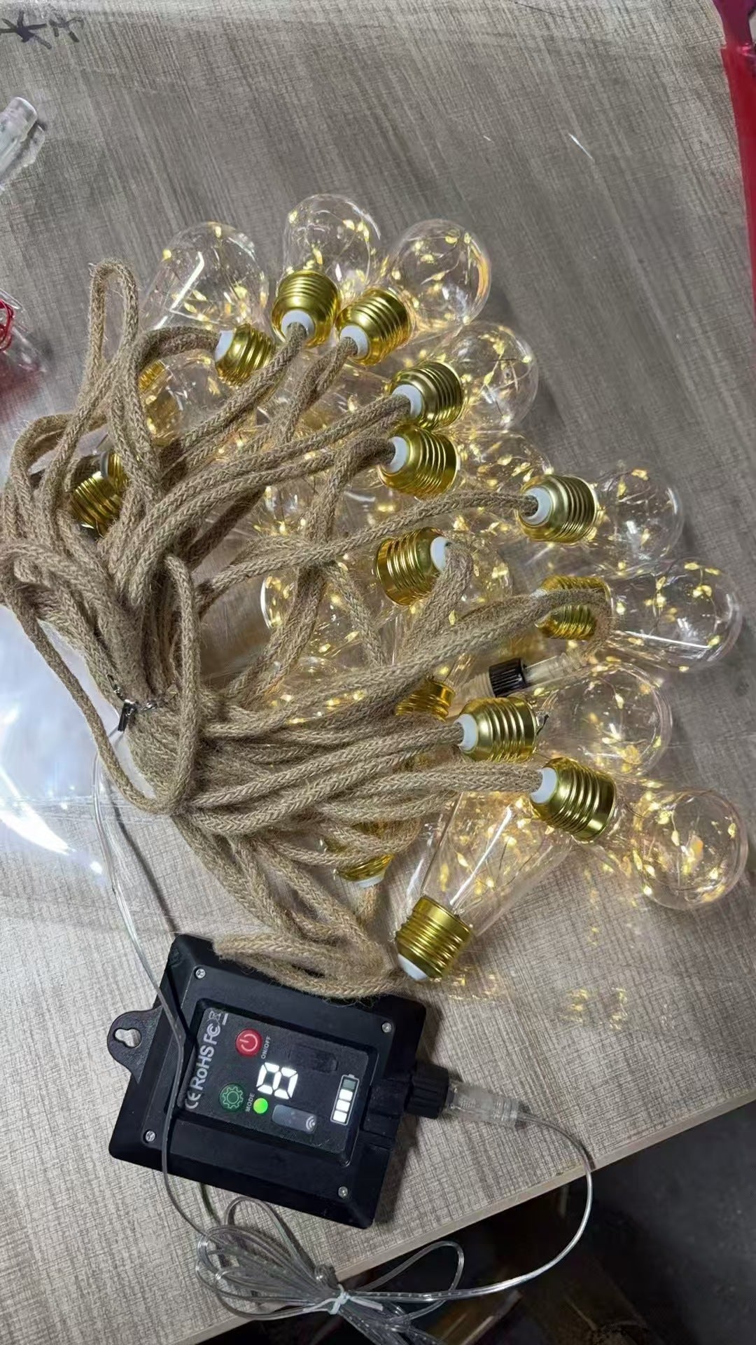 户外LED复古灯泡串灯 暖光氛围灯